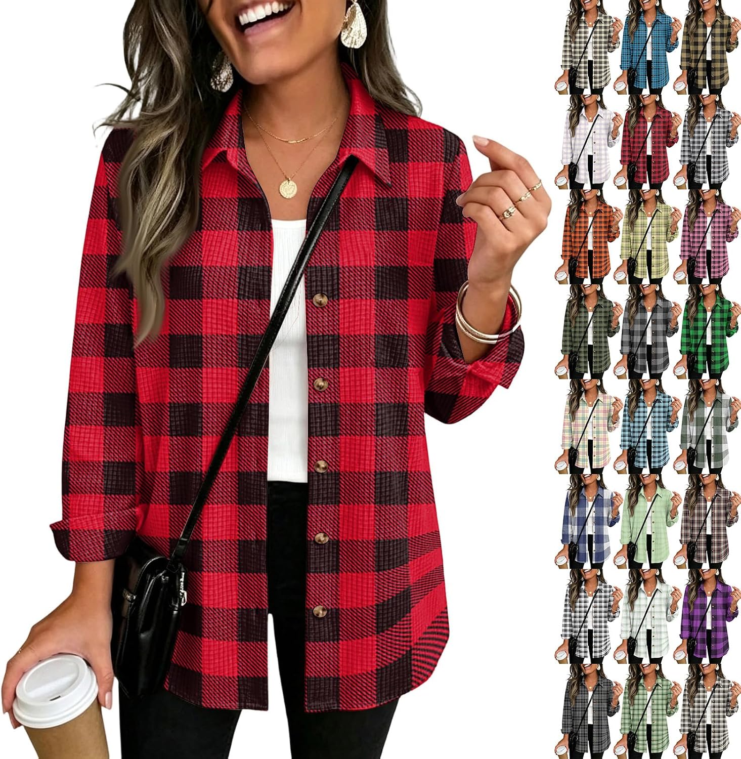Plaid Waffle Button Down Shirts