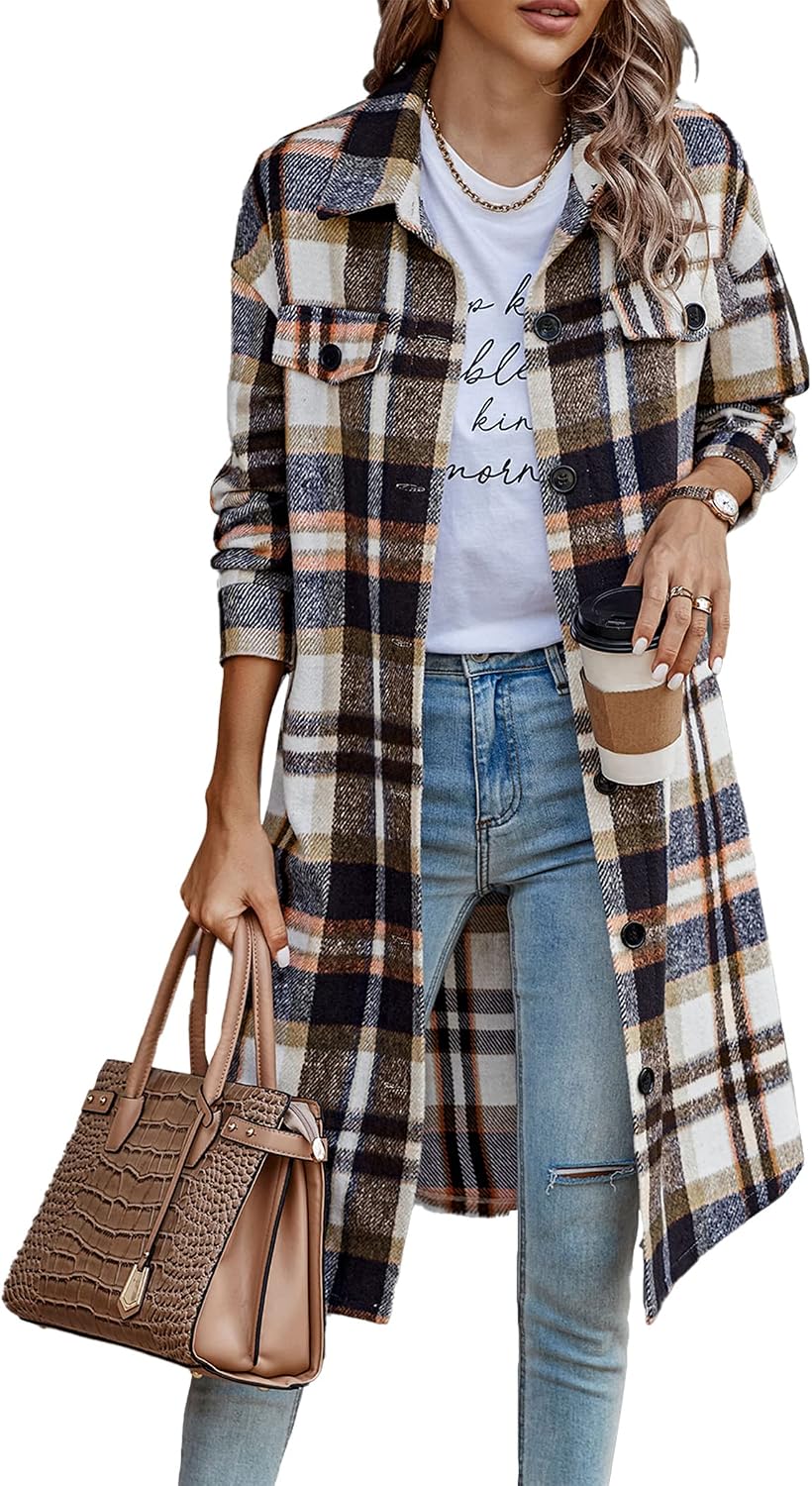 Prettygarden Plaid Flannel Shackets