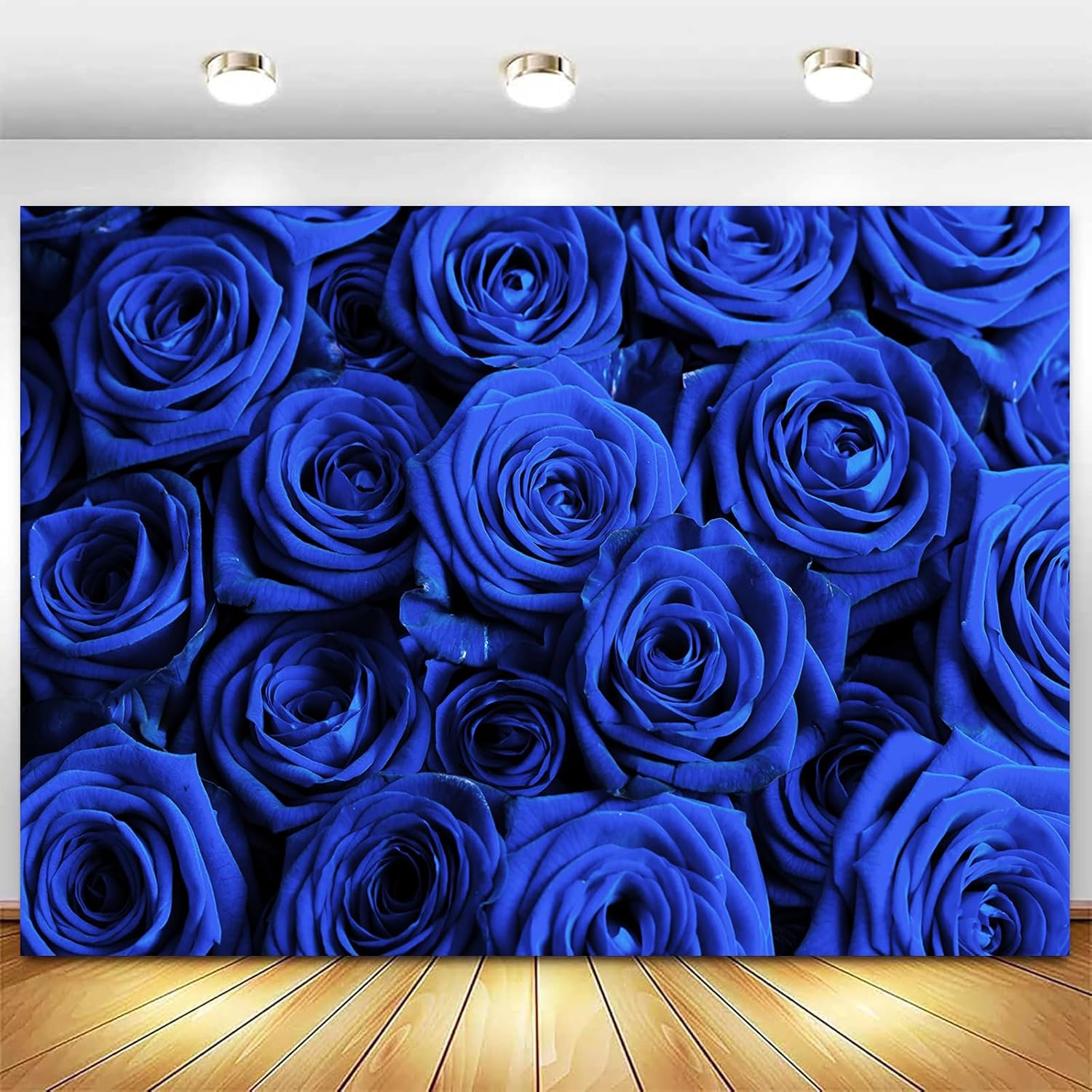 InMemory Blue Rose Backdrop Roses Flower Wall Background Valentine's Mother's Day Wedding Bridal Shower Birthday Party Decorations Banner Girls Women Lover Portrait Photos Shoot Props 6x4ft