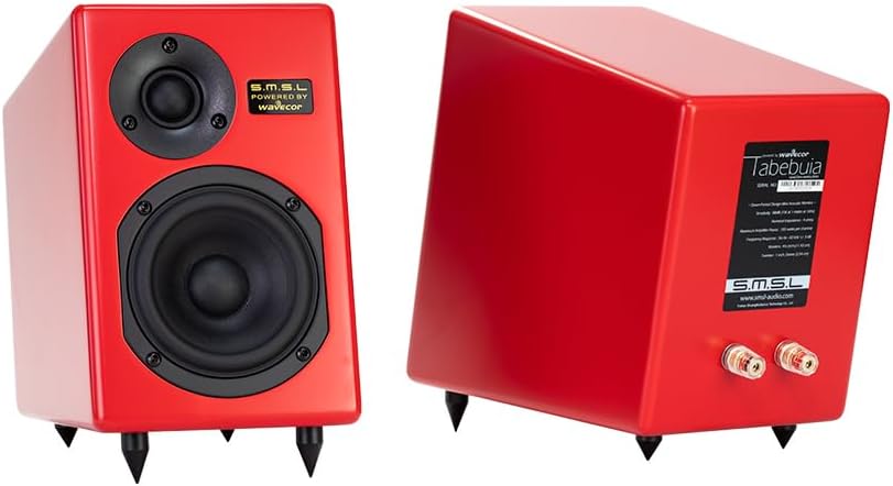 SMSL Bookshelf Hi-Fi Speakers (Red