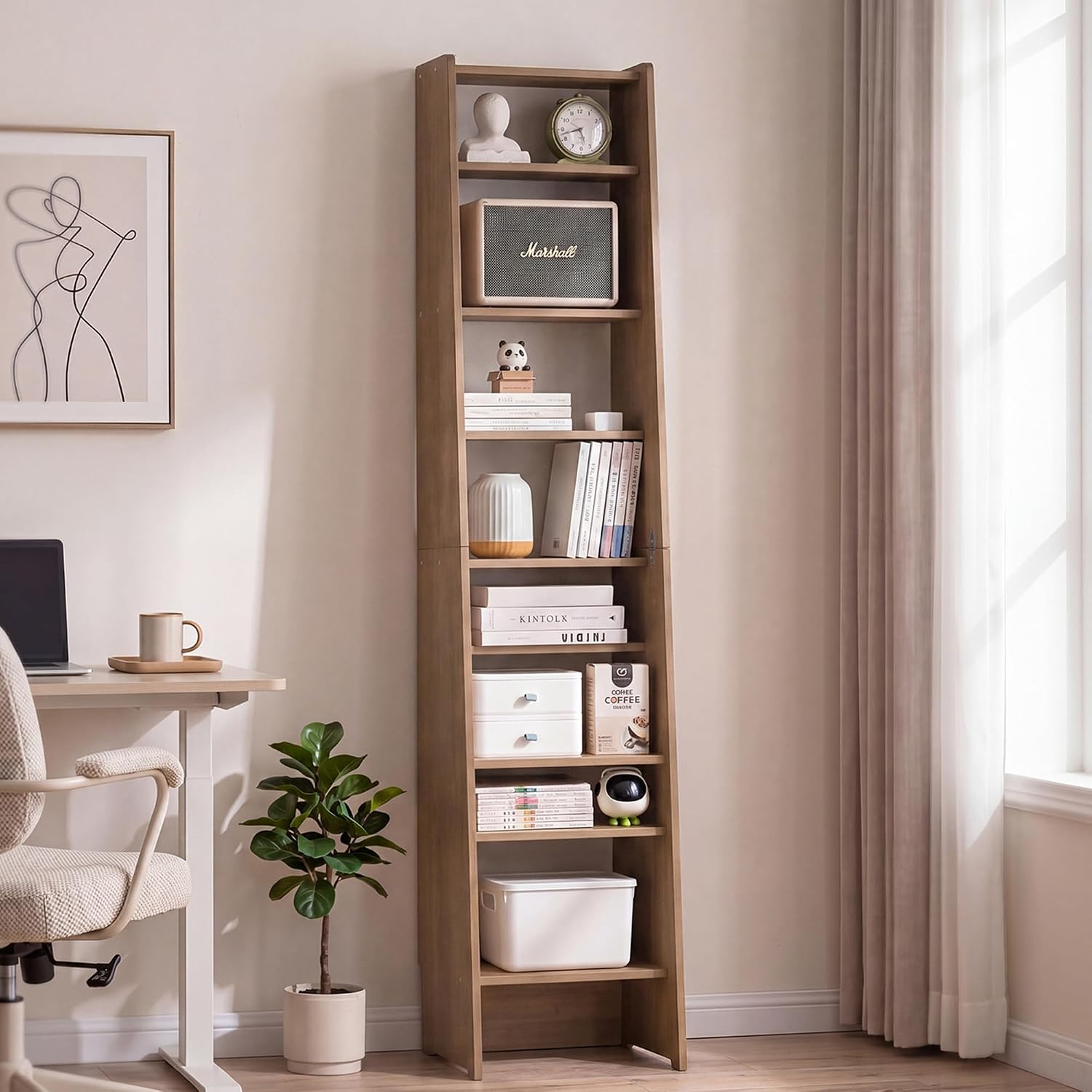 Baveke Tall Wood Bookshelves