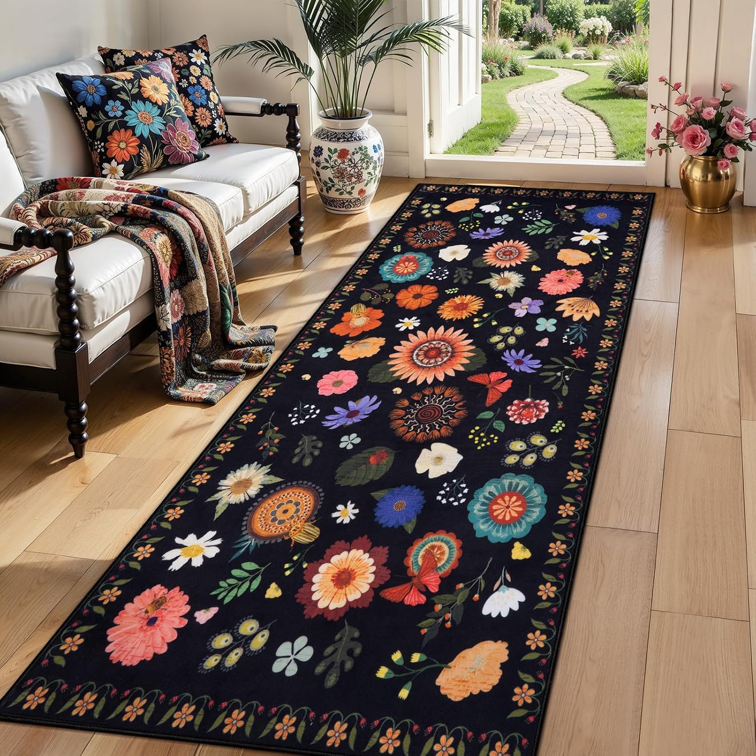 Ciicool Floral Runner Rugs