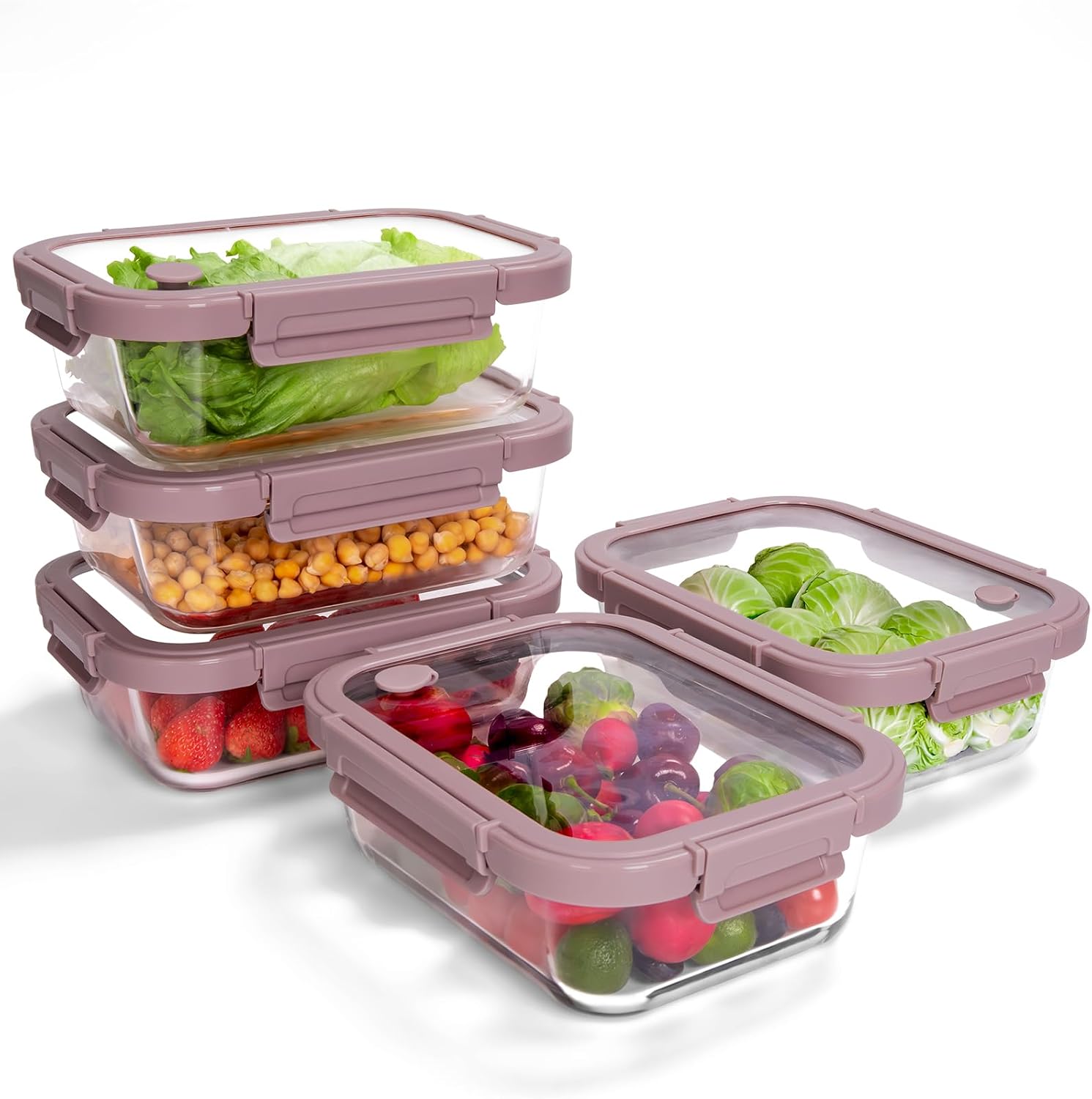 BOROHOUSE Glass Containers (Pink