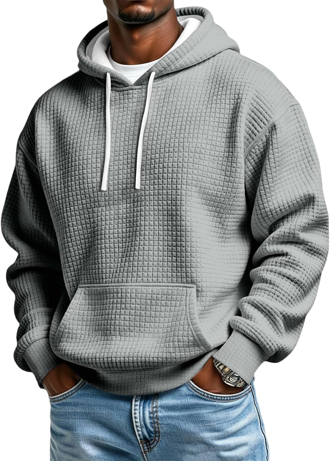 Mens Waffle Fleece Hoodies