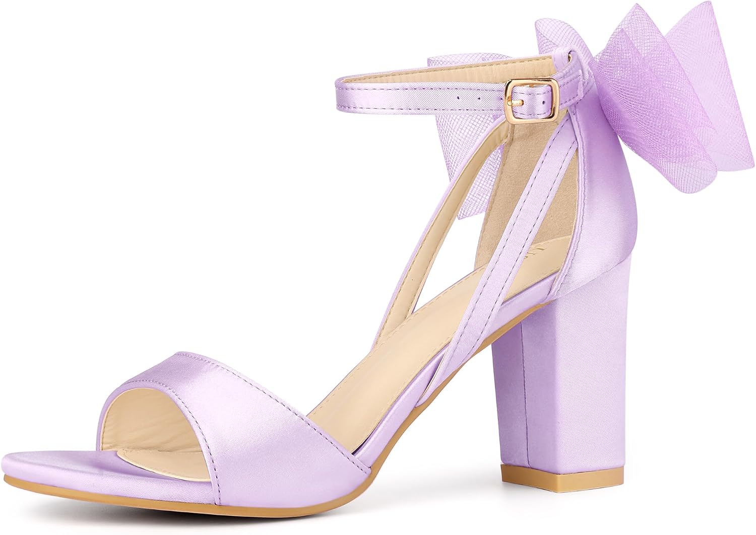 Allegra K Satin Bridal Bow Sandals