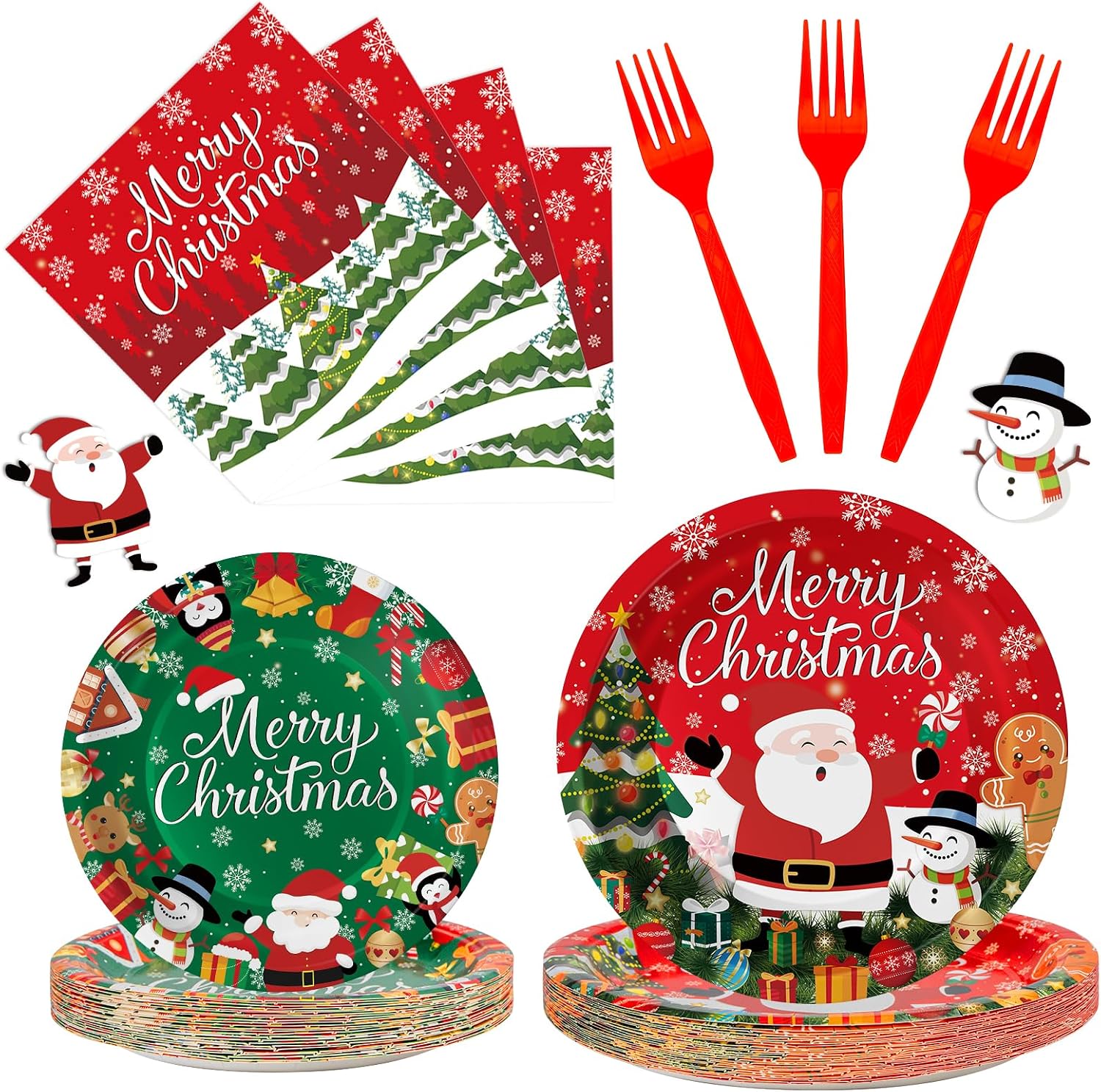 Cute Christmas Plastic Plates
