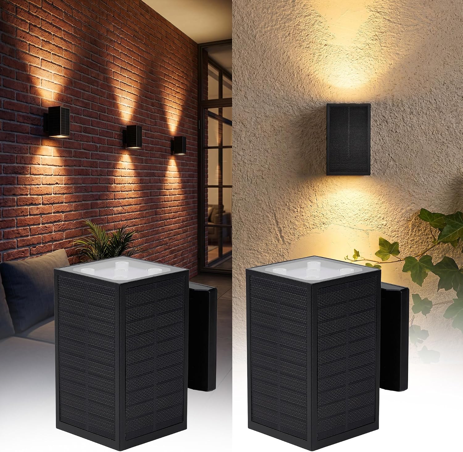 Solar Wall Lights (2 Pack