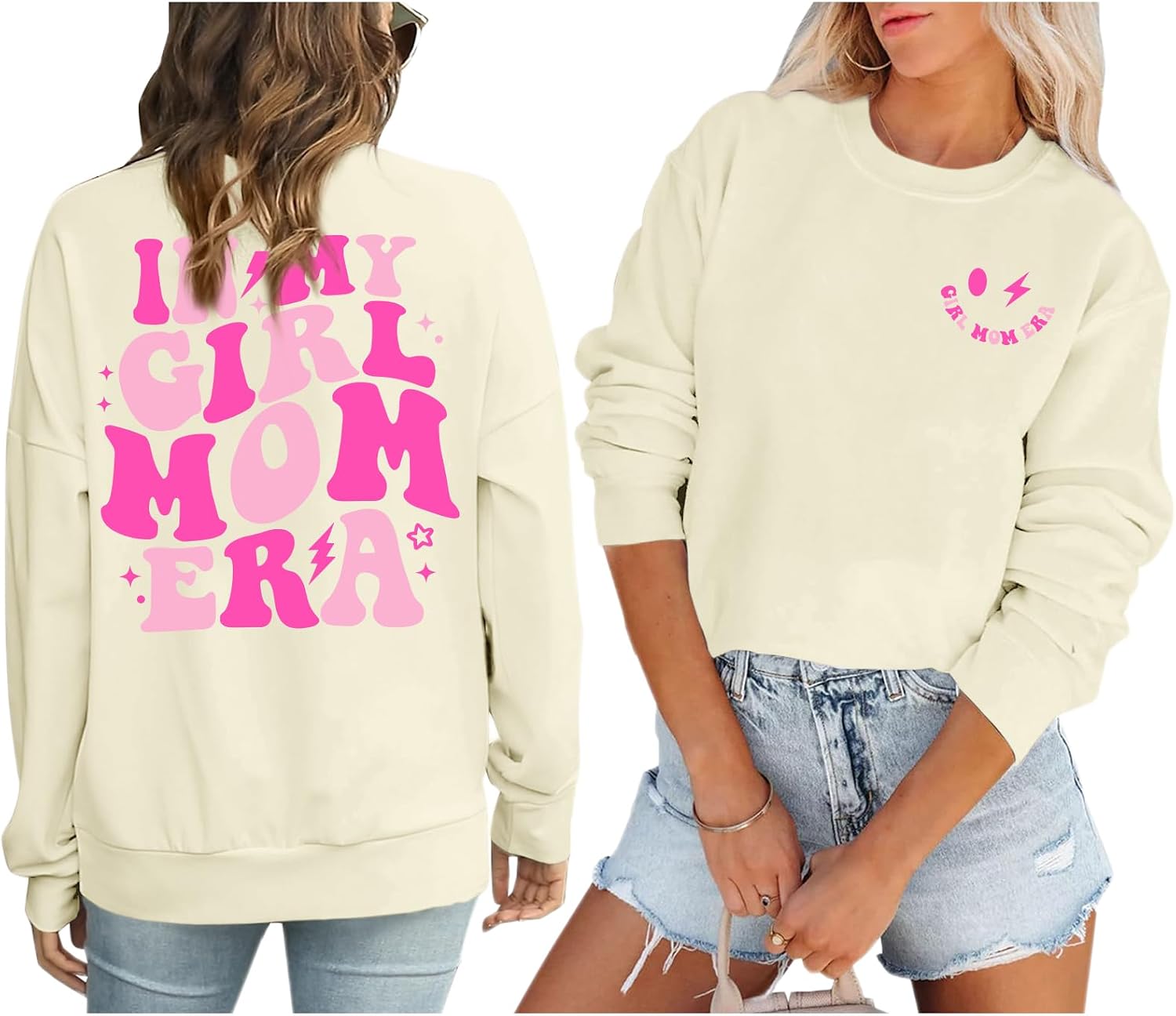 In My Girl Mom Era Sweatshirt Women Funny Mama Graphic Shirt Cool Mom Shirts Casual Long Sleeve Gift Pullover Tops