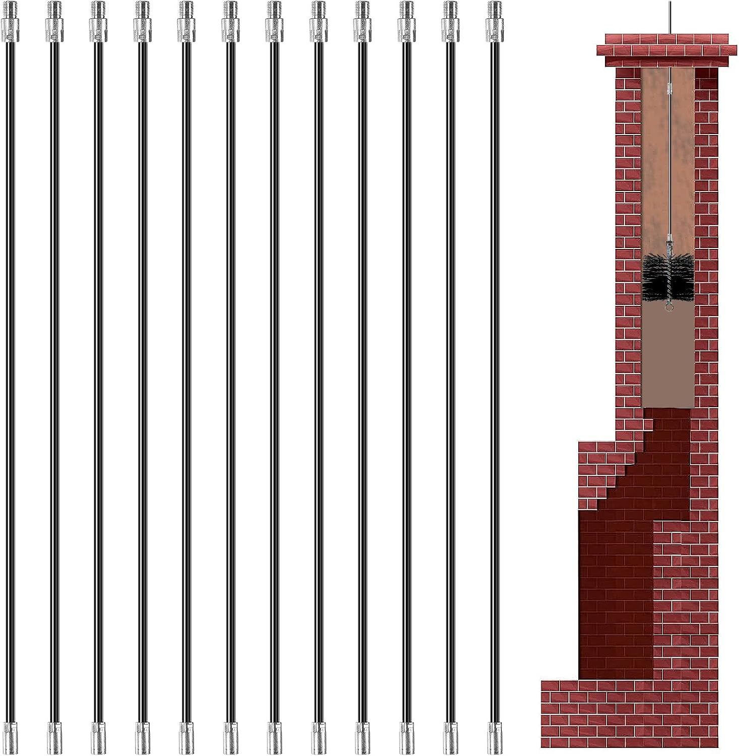 Fiberglass Chimney Cleaning Rods