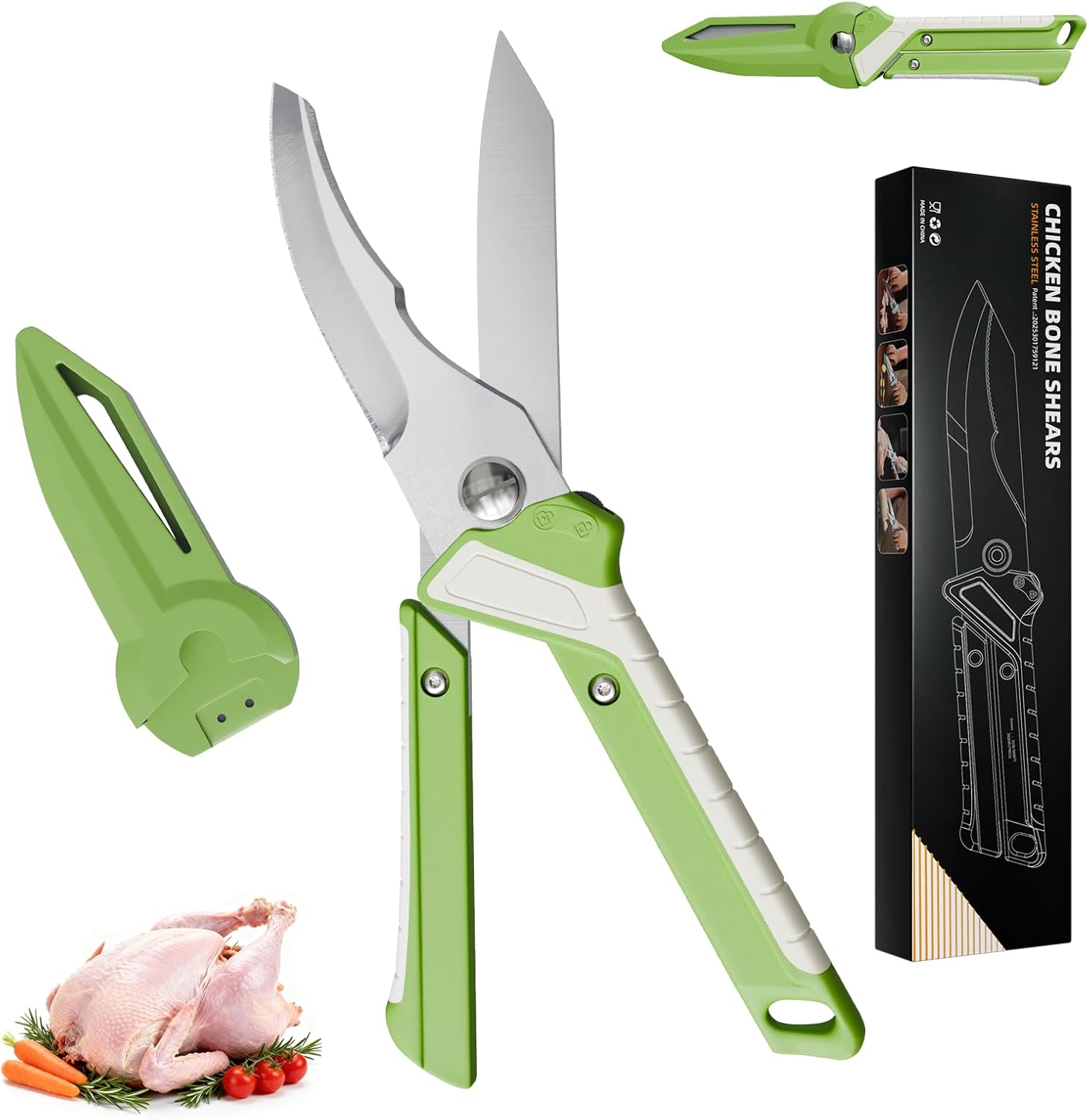 Poultry Shears, 2-in-1 Heavy Duty Kitchen Scissors