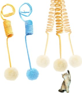Hanging Plush Cat Toy Balls