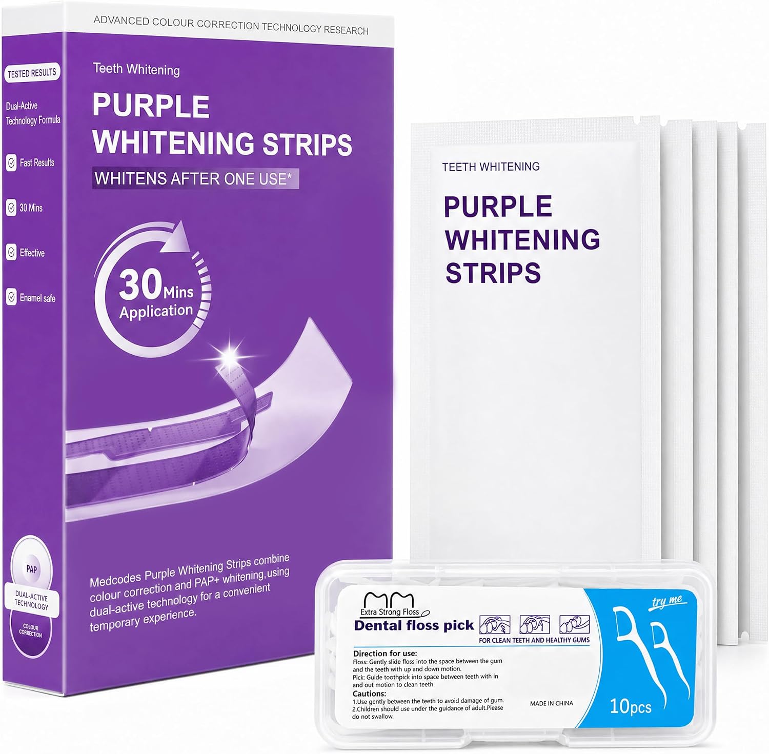 Fenxoraw Purple Teeth Whitening Strips