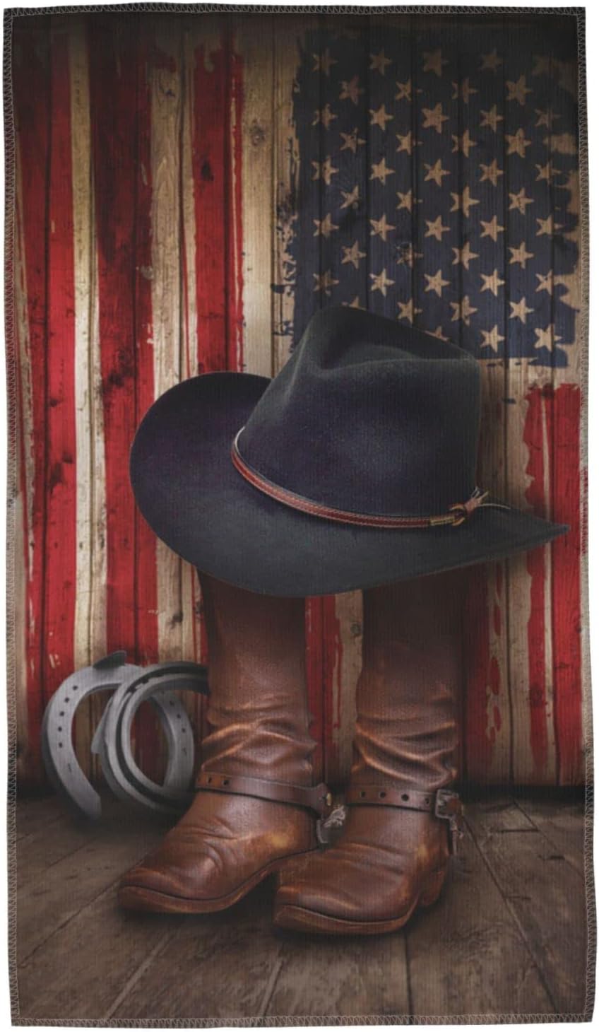 American Western Cowboy Pattern Hand Towels,Ultra Soft Highly Absorbent Bathroom Towel Kitchen Dish Guest Towel for Bathroom, Hotel, Gym and Spa(27.5" x 15.7")