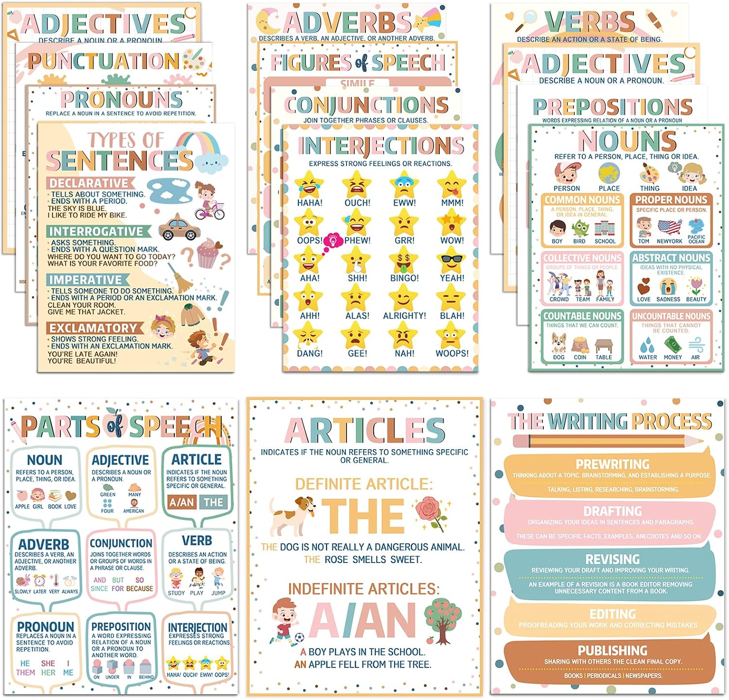 Boho Grammar Classroom Posters