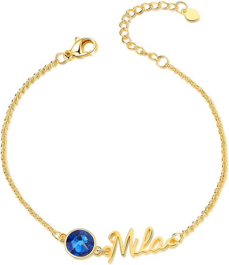 Personalized Name Birthstone Bracelets
