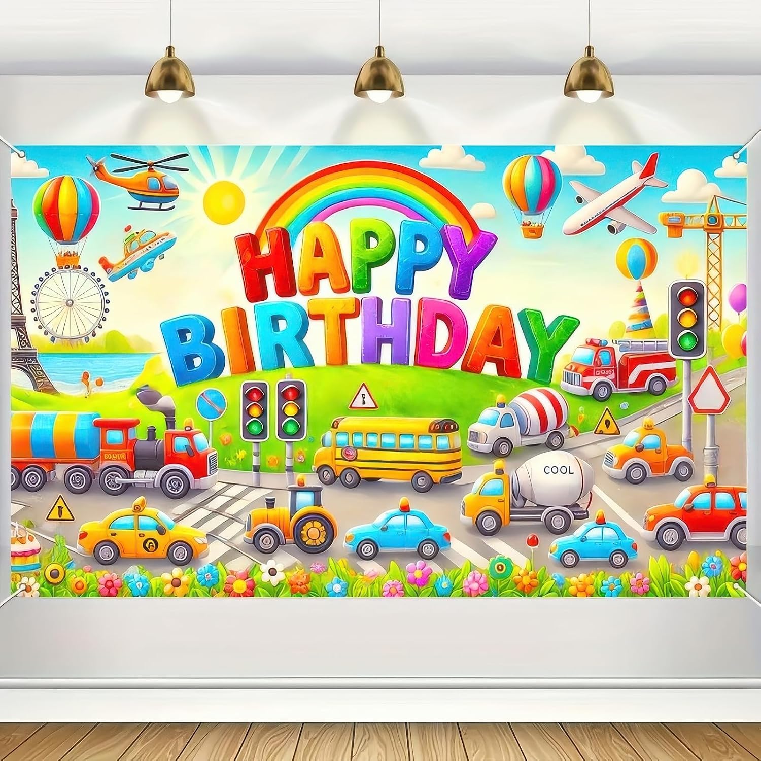 BlissYard Car Birthday Backdrops