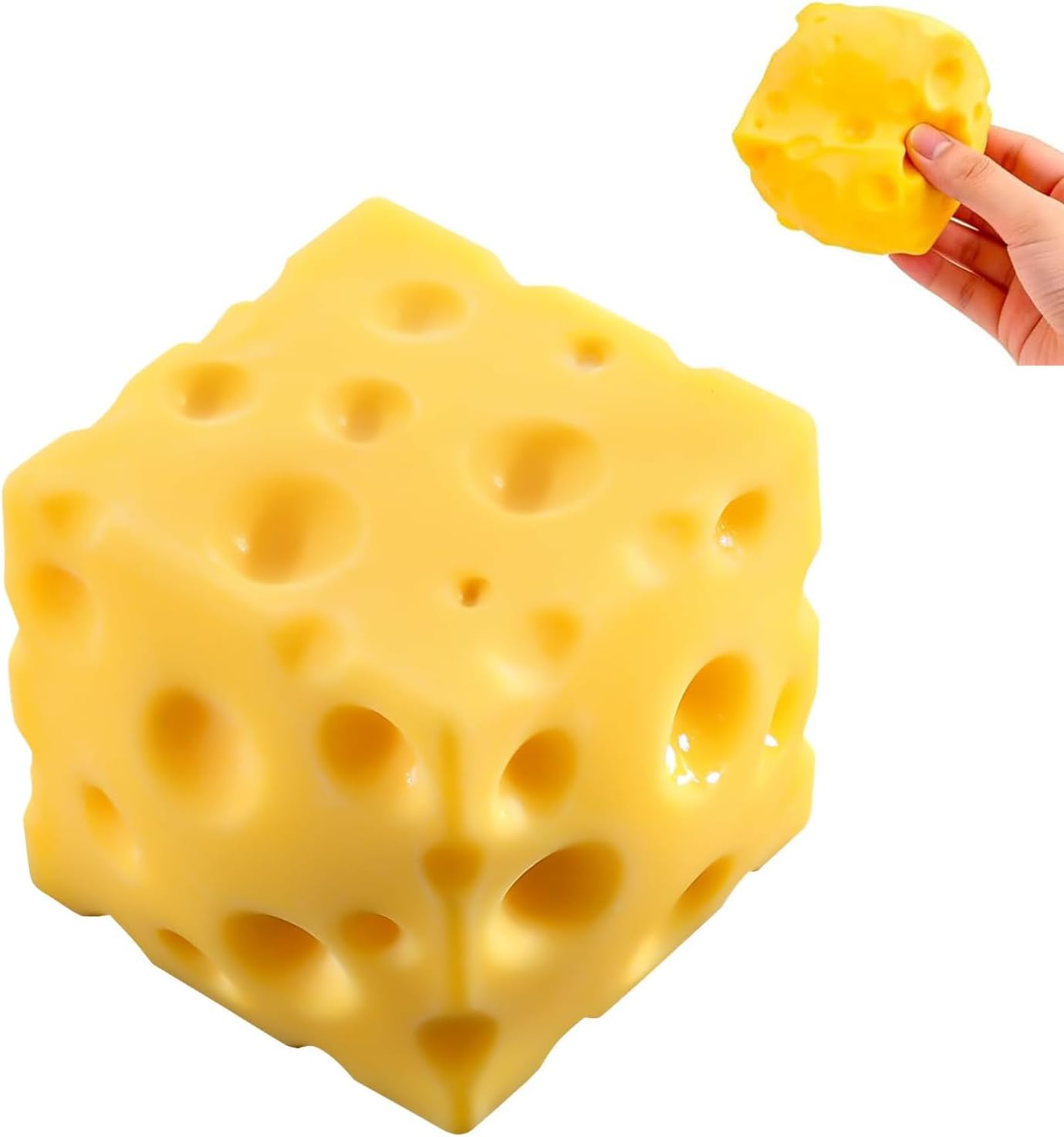 2.8 Inch Cheese Squishy Toys, Slow Rising Cube Block Cheese Squeeze Toy