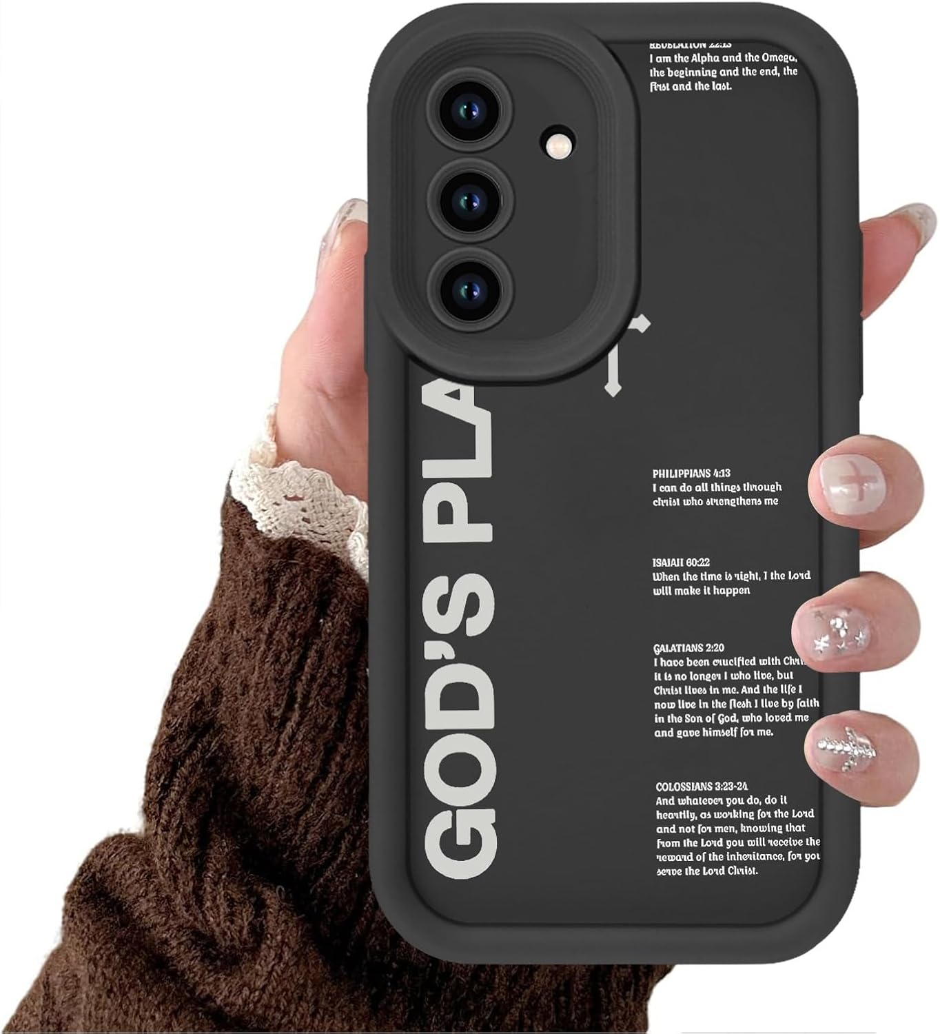 God's Plan Isaiah 60:22 Cross Bible Verse Christian Black Phone Case for Samsung Galaxy A14 5G Case Shockproof Soft Protective for Women Men Phone Cover Funda for Samsung A14 5G 6.6 Inch