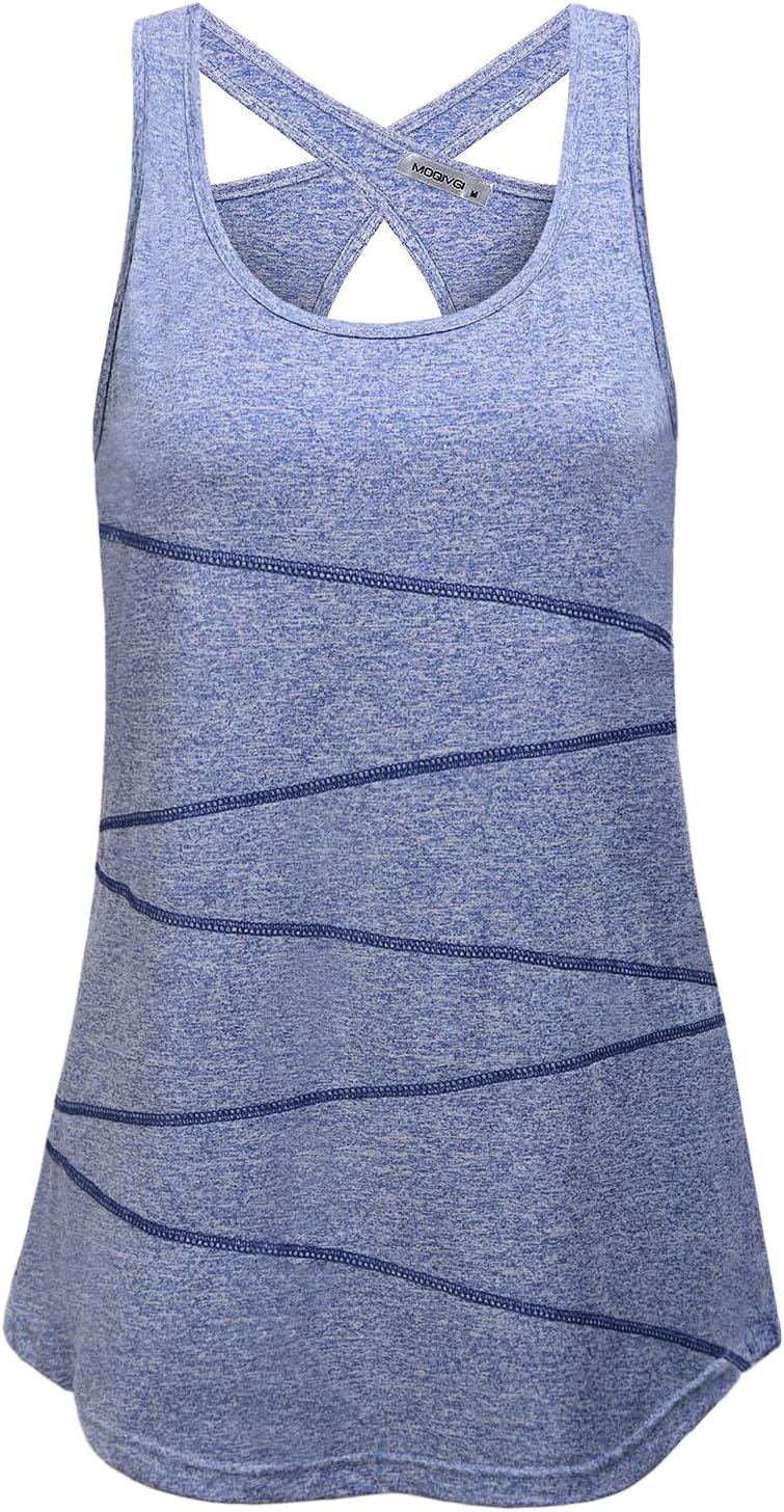 Blue Women Muscle Tanks