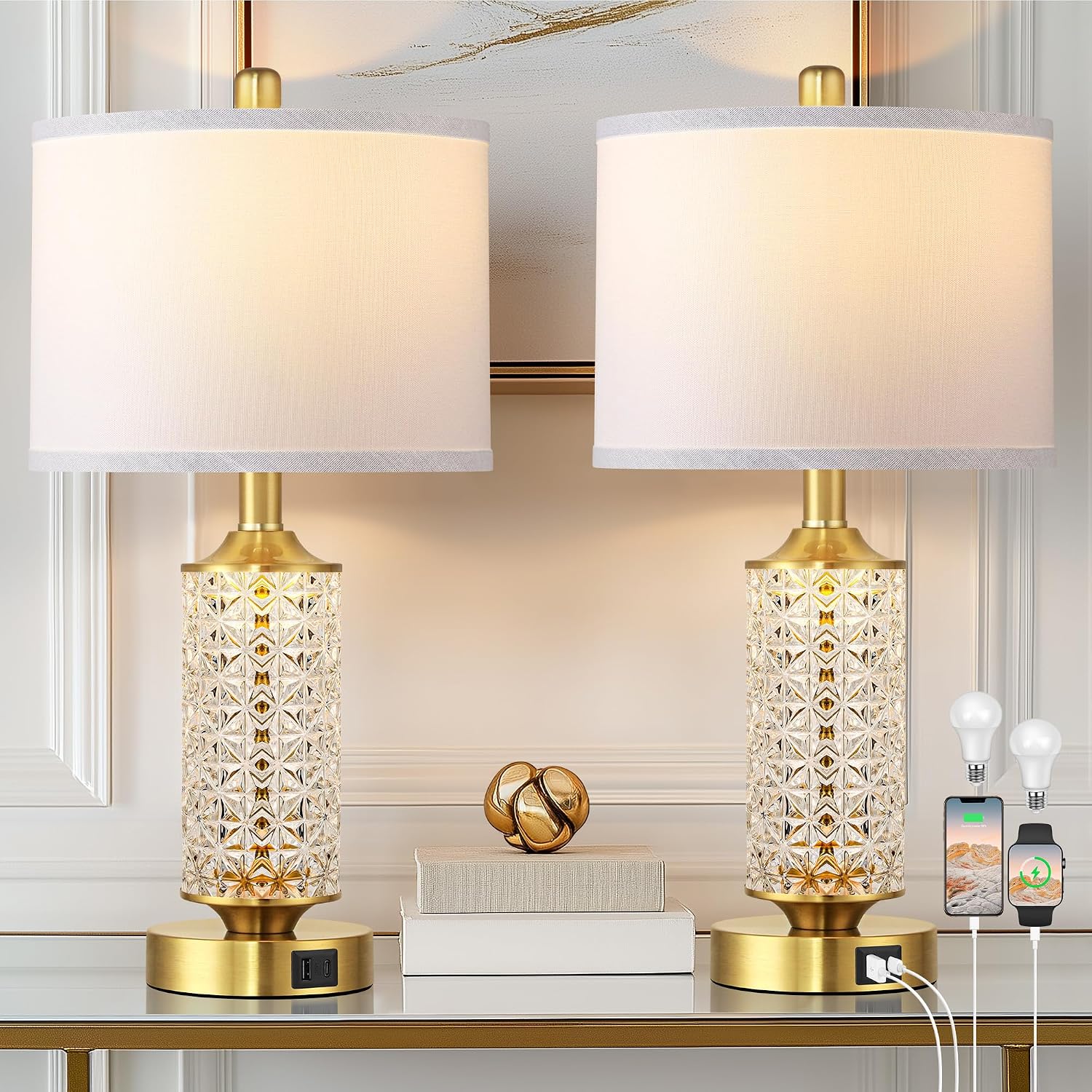 Qimh Bedside Table Lamps