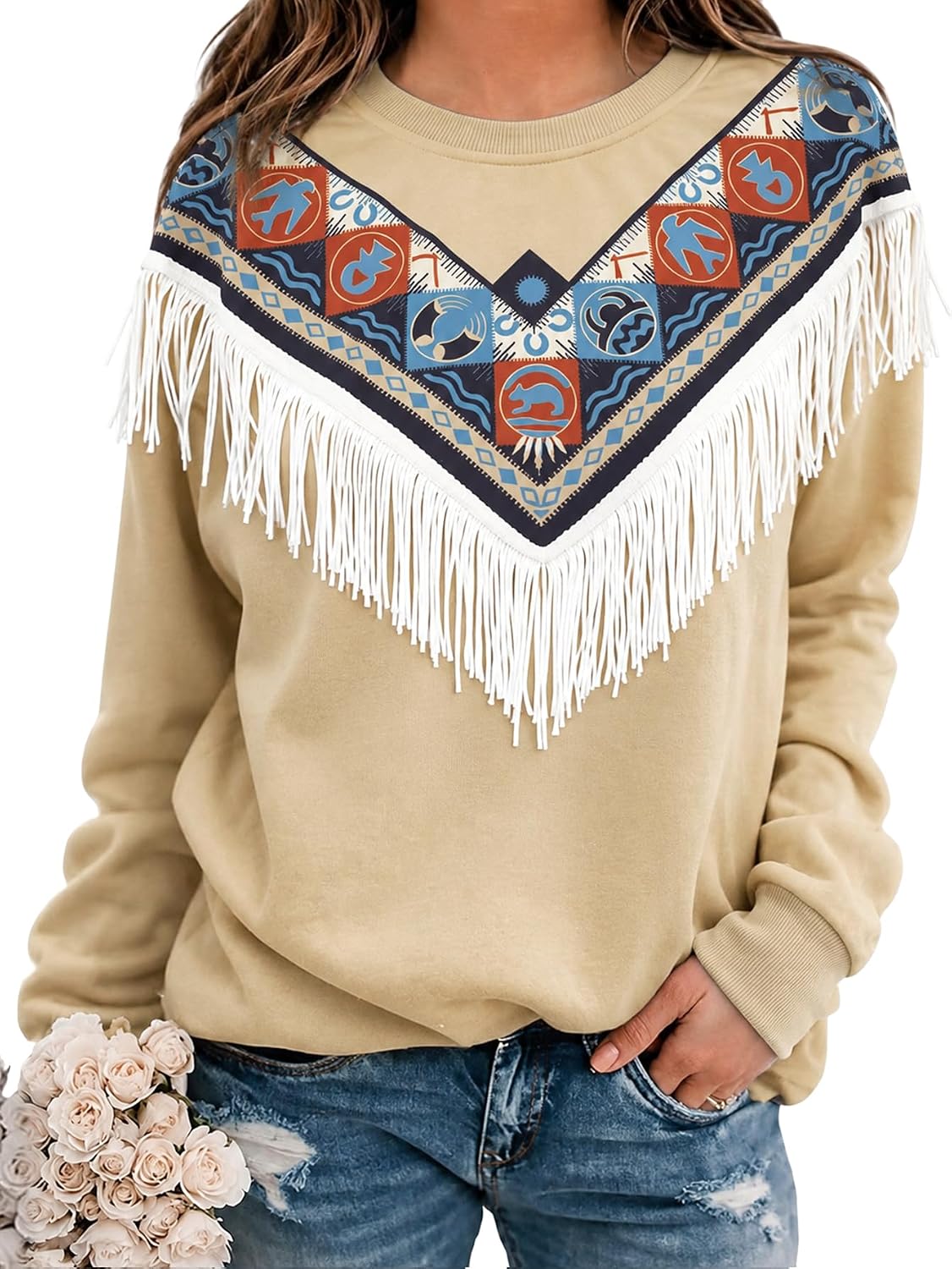 Bangely Vintage Western Fringe Sweatshirts