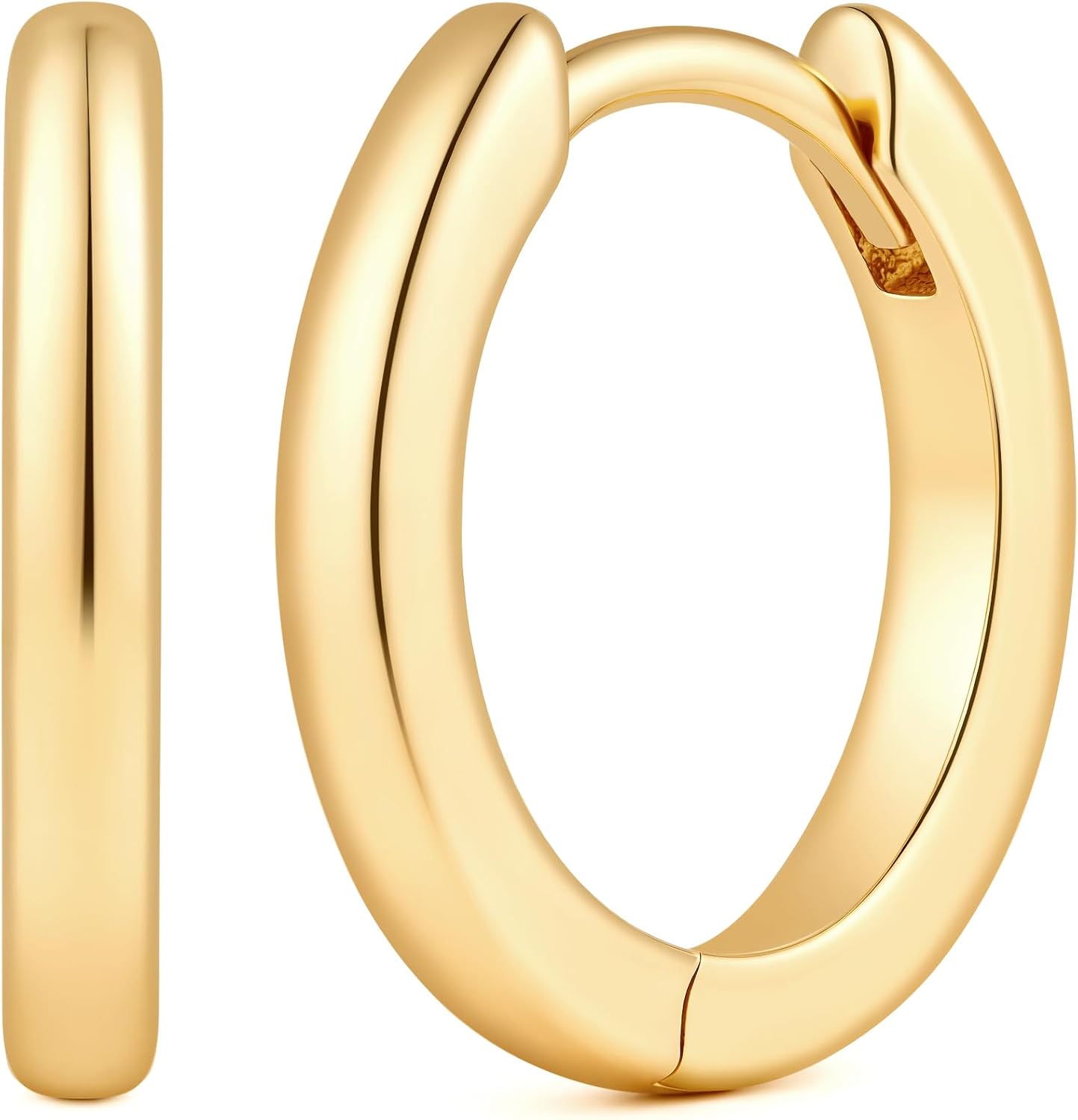 14K Gold Huggie Hoop Earrings