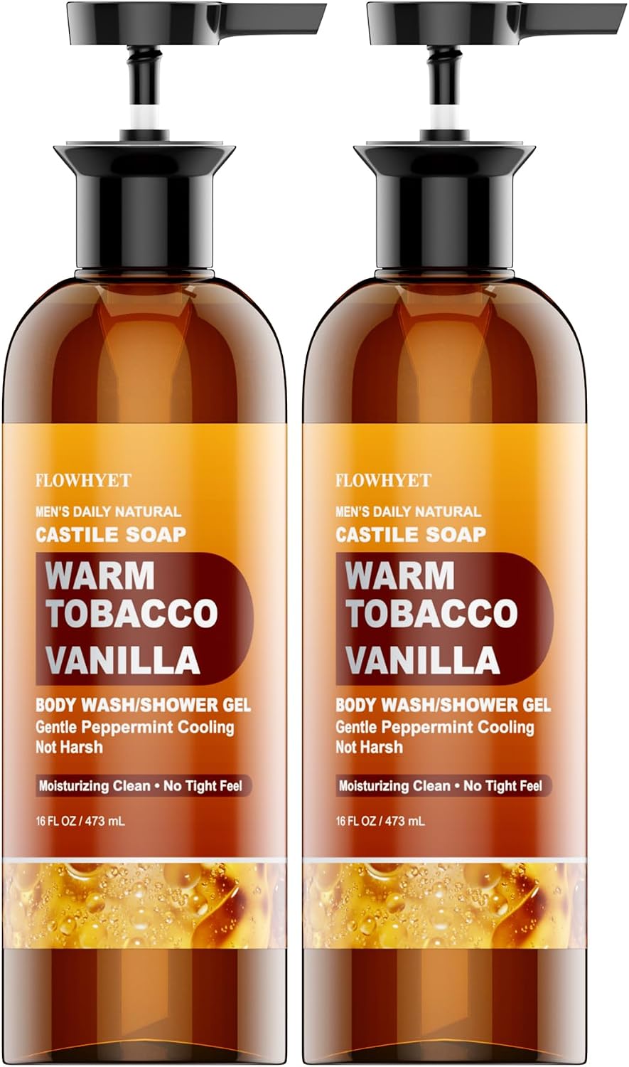 Men’s Natural Tobacco Vanilla Castile Soap Liquid Body Wash