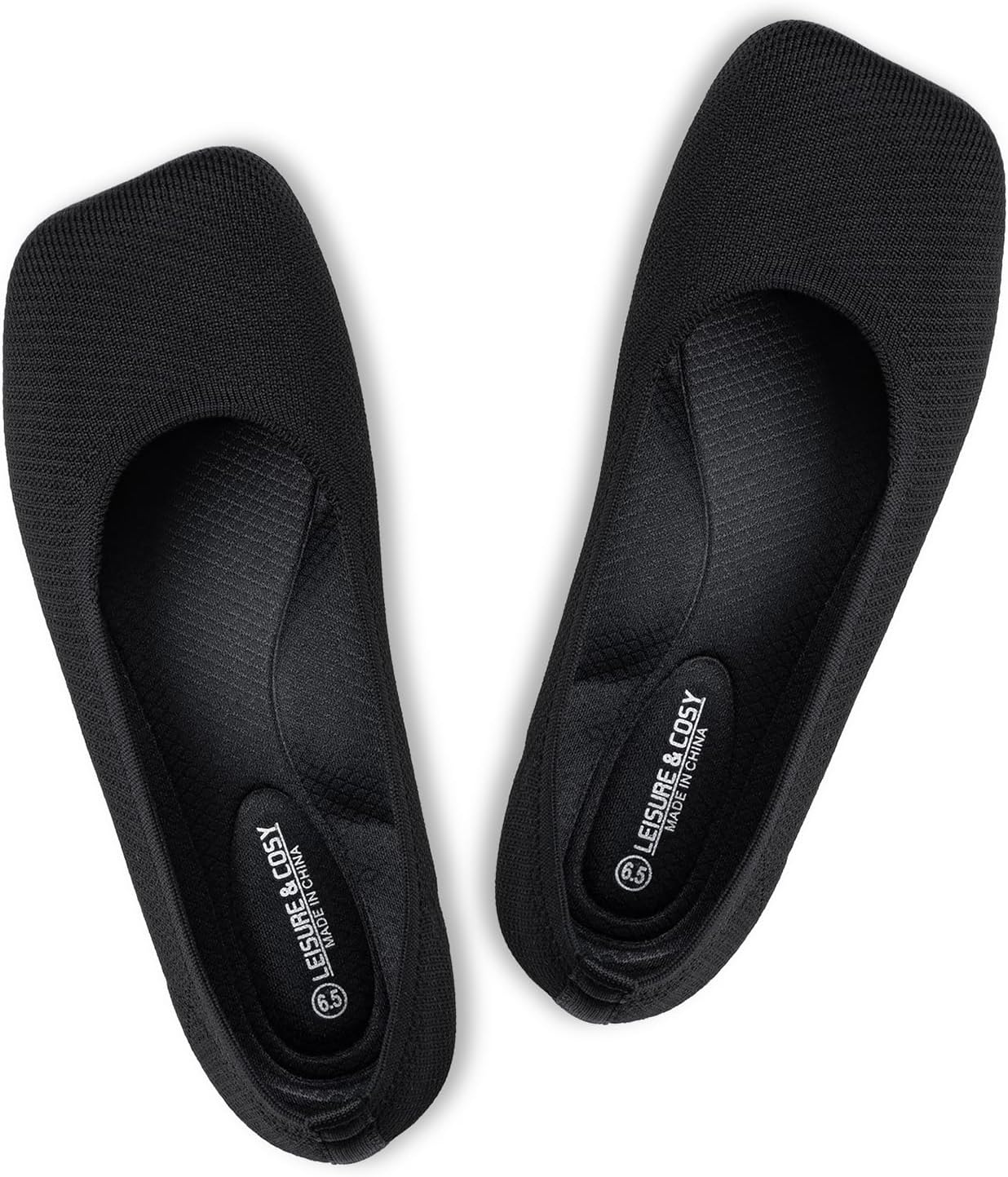 DEXJEWU Wide Toe Ballet Flats