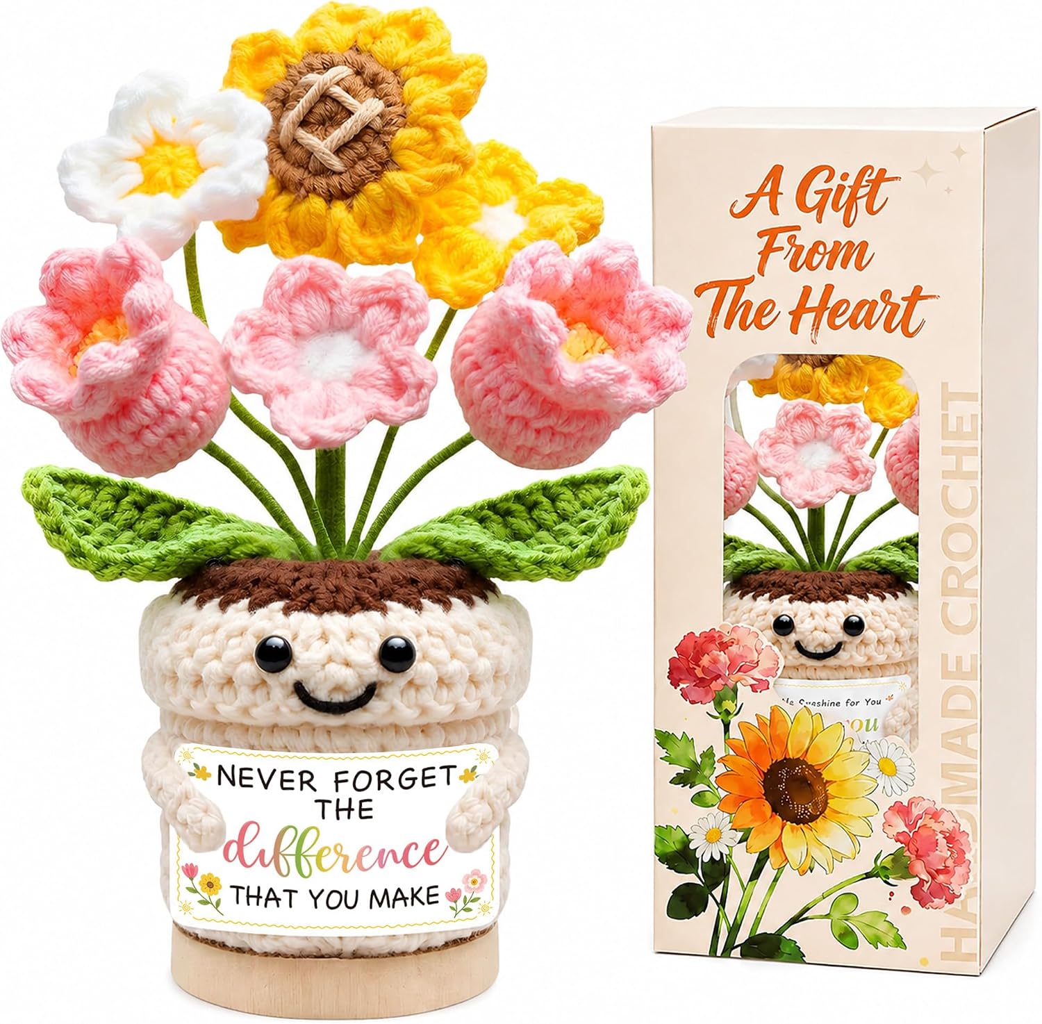 Crochet Flower Pot Desk Decors