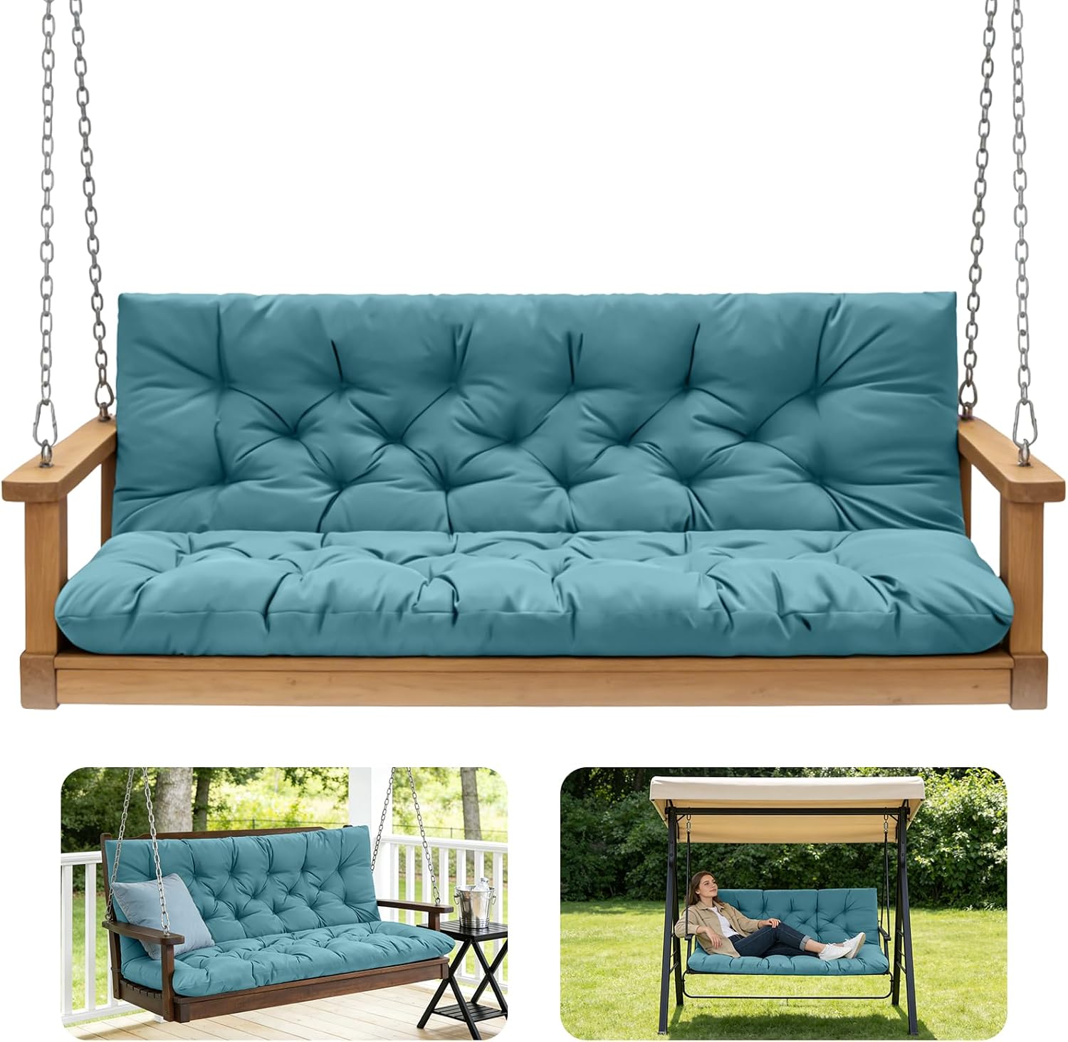 Waterproof Swing Cushions (Lake Blue
