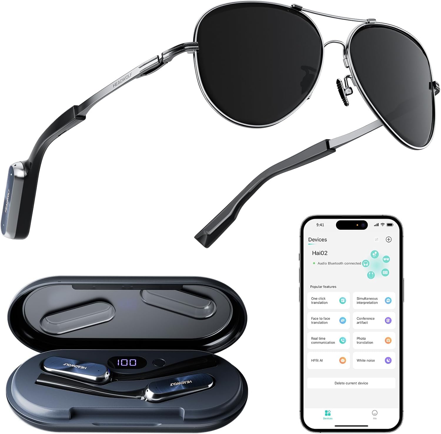 Headwolf AI Smart Glasses