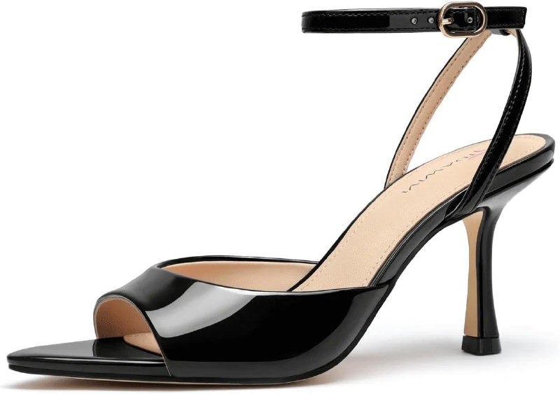 Women's Open Peep Toe Heels Strappy Heeled Sandals Ankle Strap Stiletto Heel Dress Shoes for Wedding Guest Prom Party