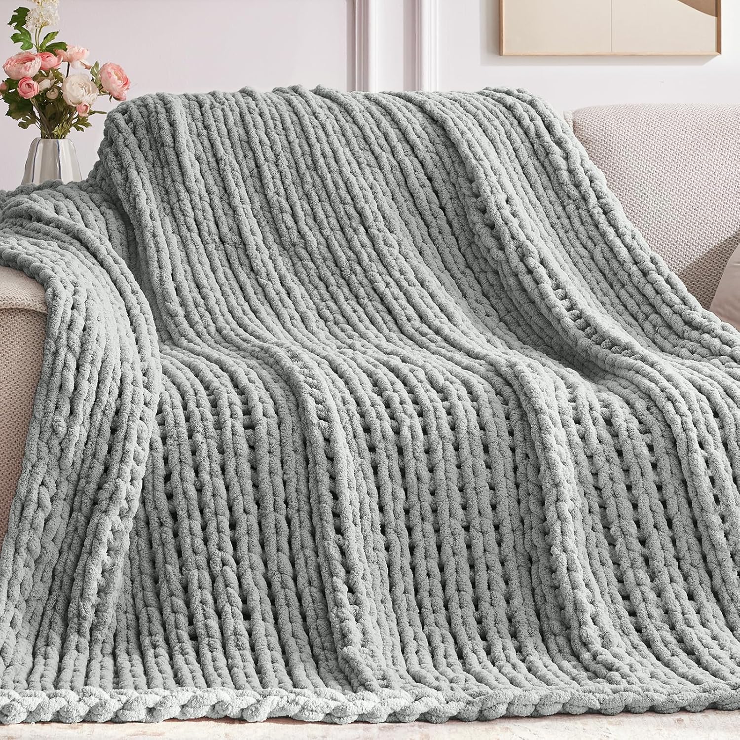 Negwoo Chunky Knit Throw Blankets
