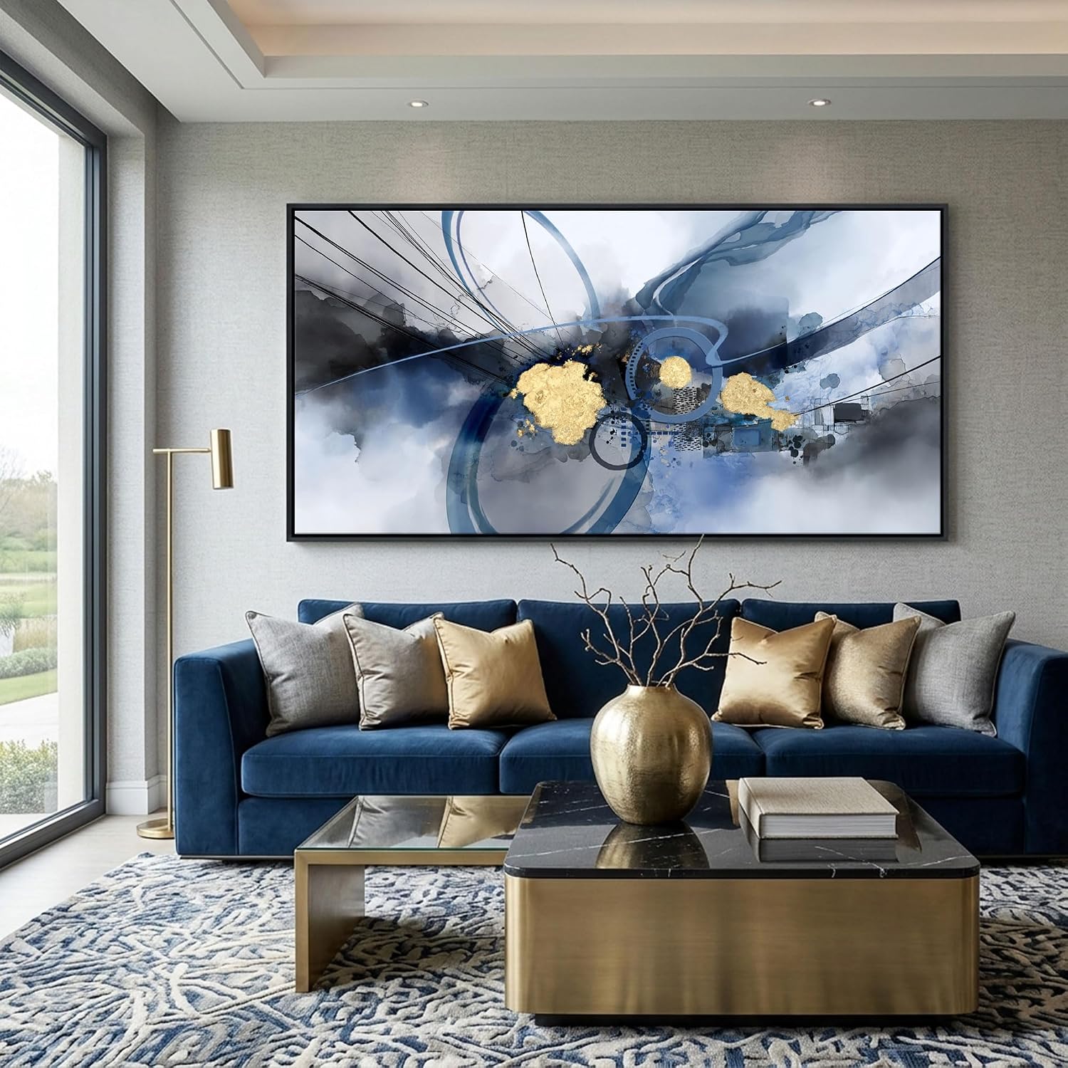 Blue Abstract Wall Art Frames