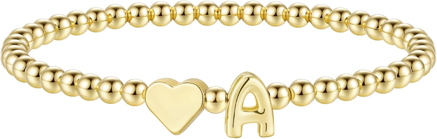 MOOHAM Heart Initial Bracelets