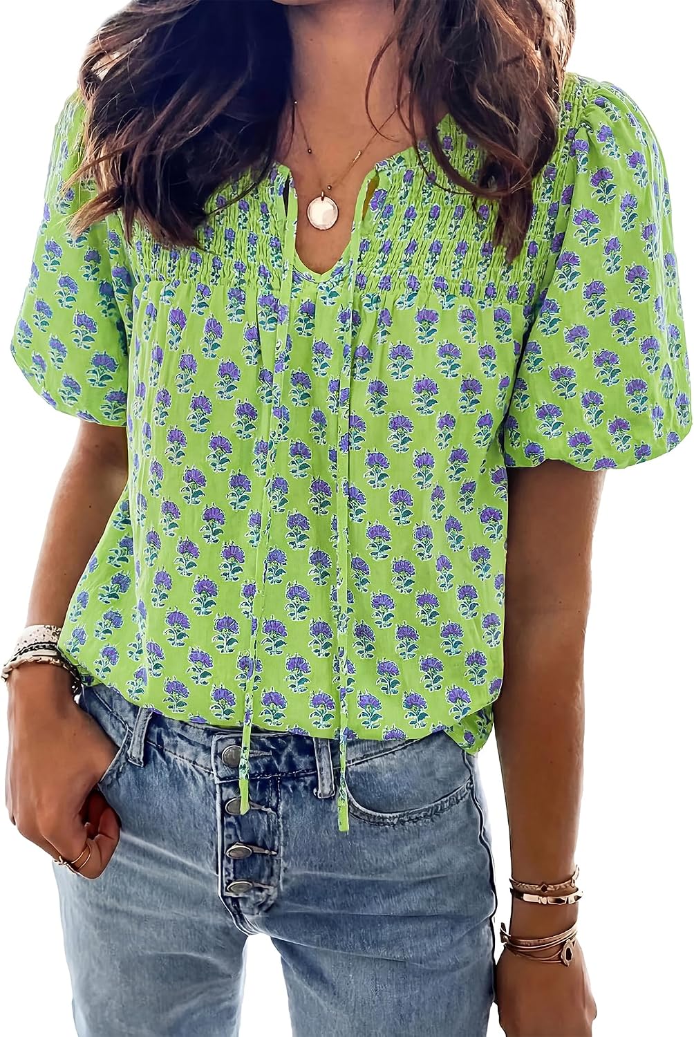KIRUNDO Boho Floral Blouses