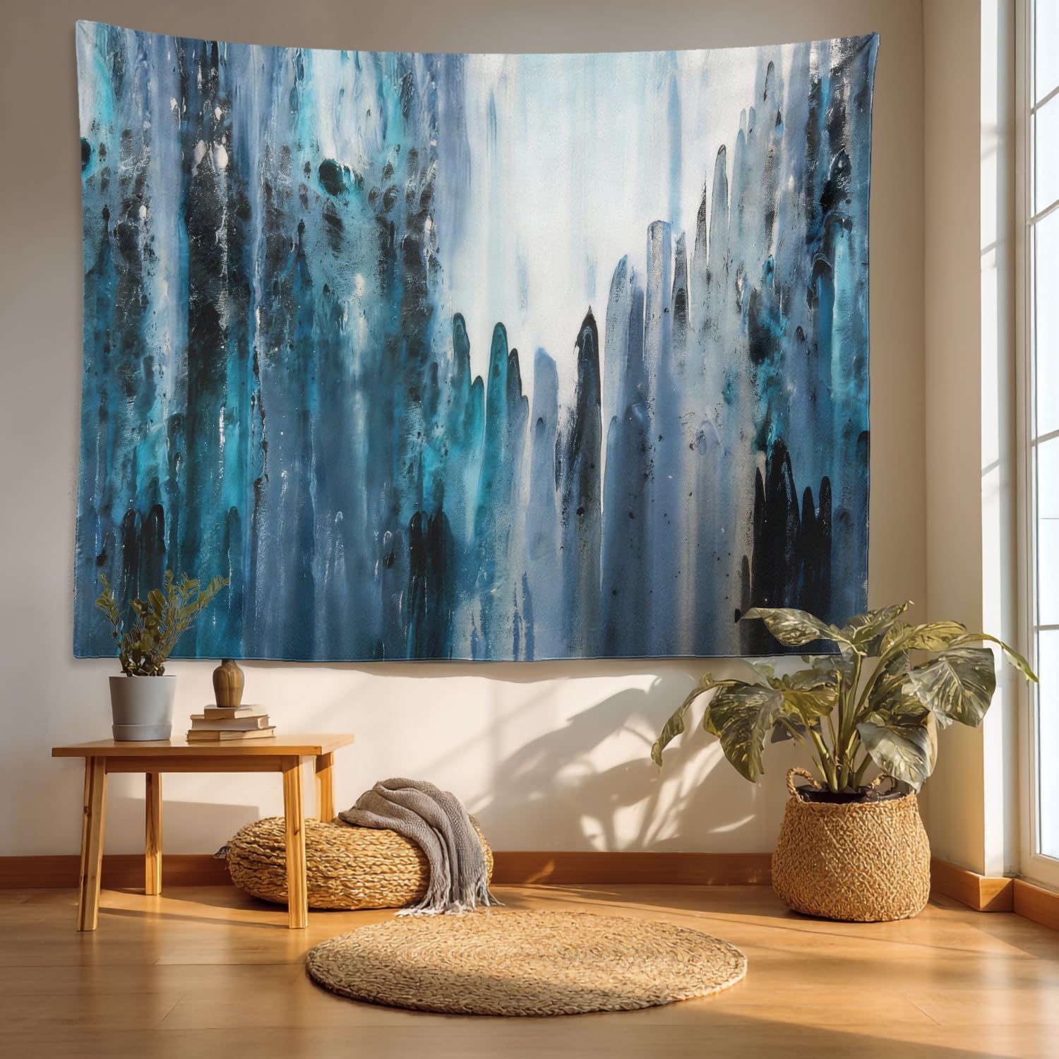 Black Grey White Wall Tapestries