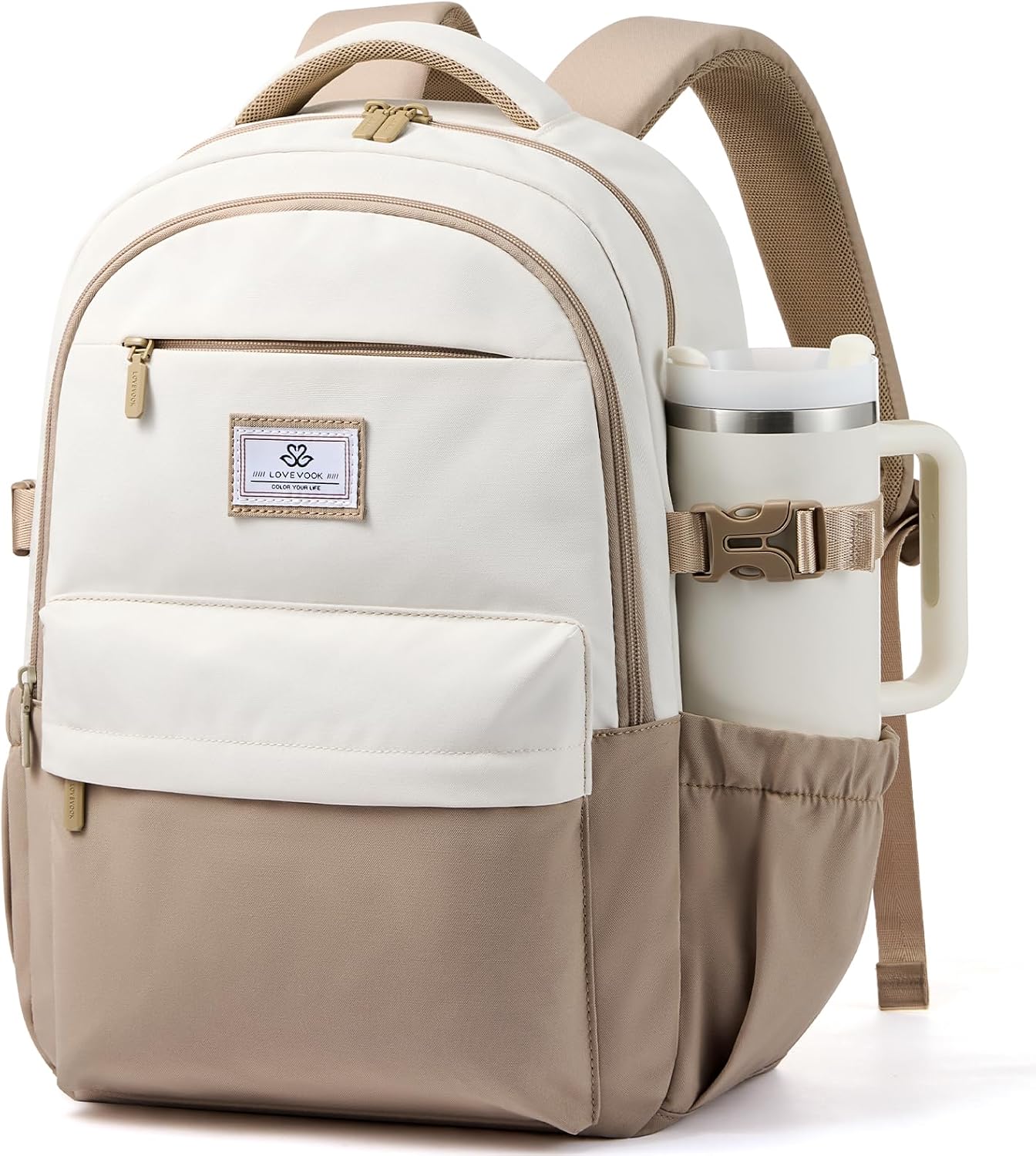 LOVEVOOK Laptop Backpack for Women & Teens, College Bag/40oz Cup Buckle