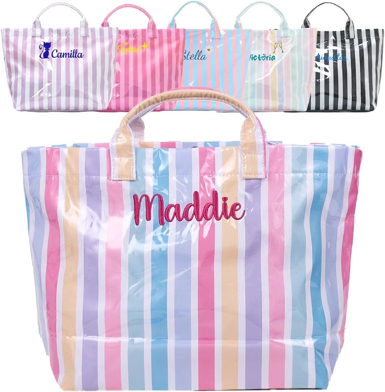 Personalized Jelly Beach Tote Bags