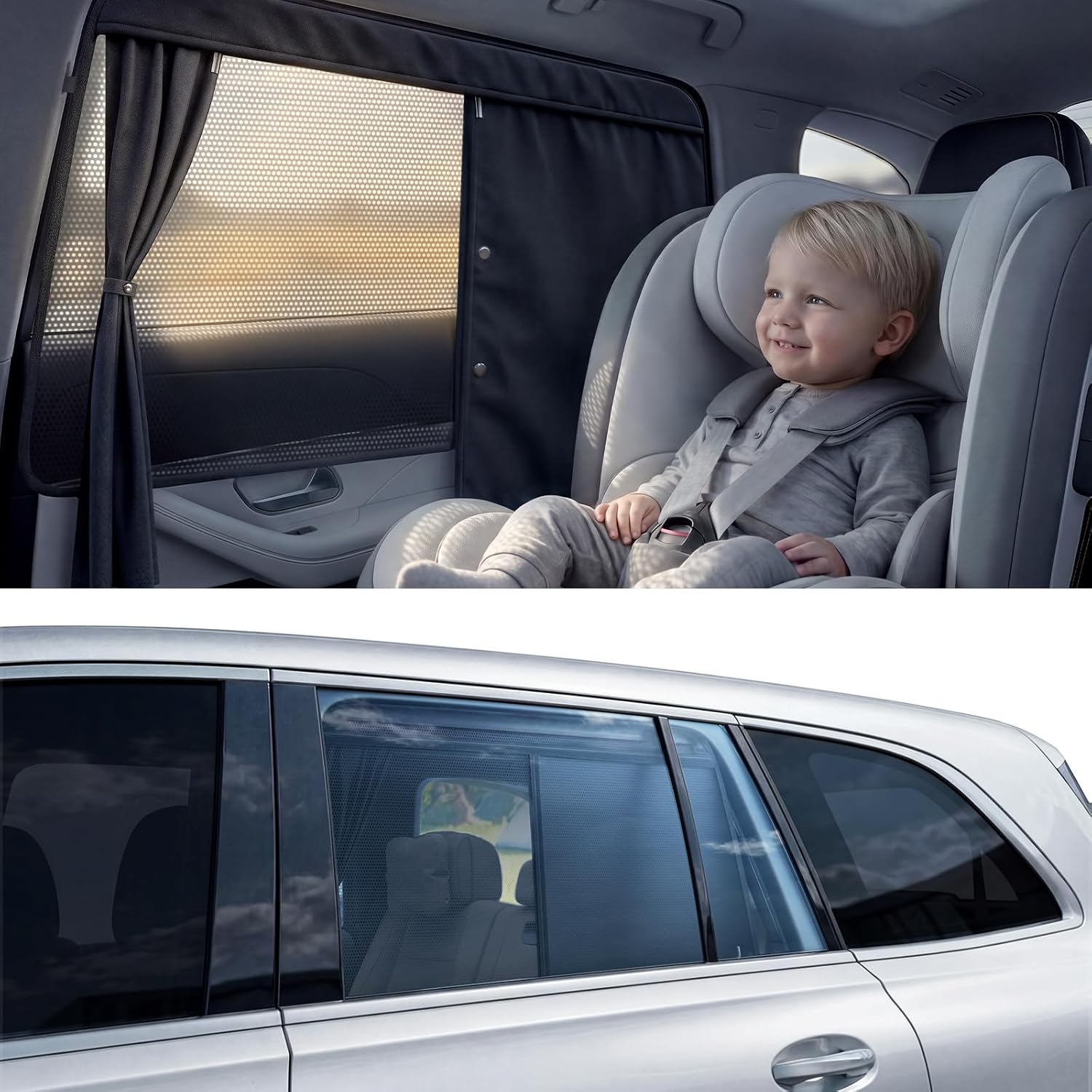 Nmoiss Dual-Layer Car Window Sunshades
