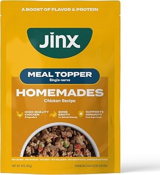 Jinx Chicken Dog Wet Food, Meal or Mix in Dog Toppers for Dry Food, Made with Real Chicken, Bone Broth & Brown Rice, No Fillers, Puppy, Adult, Senior, 3 Ounce