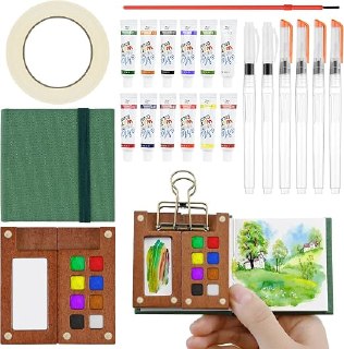 PR!CE DROP UNDER 7 ( ) Mini Watercolor Palette Set Complete Travel Watercolor Kit