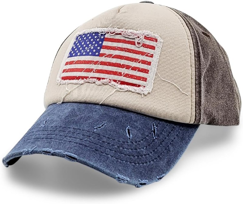 Vintage Distressed USA Baseball Caps