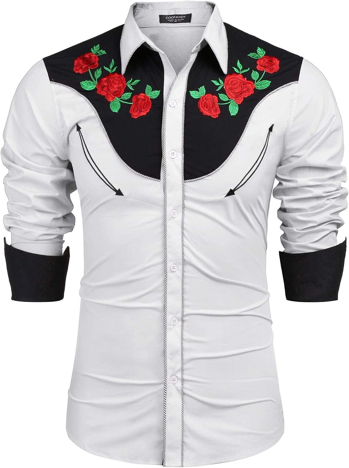 COOFANDY Embroidered Western Shirts