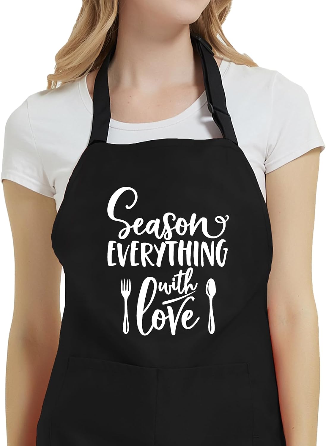 Funny Aprons for Women with Pockets, Adjustable Cute Apron for Chef Kitchen Baking, Cooking Gifts for Mom Birthday