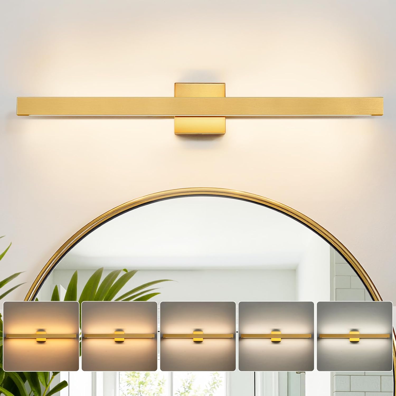 Linour Gold Bathroom Vanity Lights