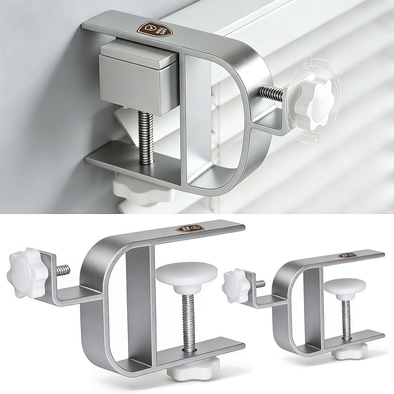 Bobuuii No Drill Curtain Rod Brackets