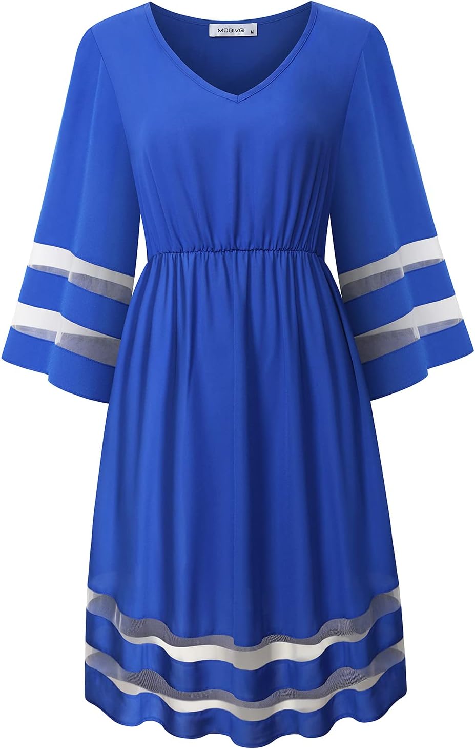 MOQIVGI Royal Blue Chiffon Dresses