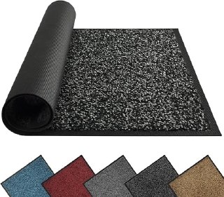 PR!CE DROP ( ) Super Absorbent Front Door Mat, 36" x 24", Non-Slip Washable Indoor Doormats, Low Profile Entryway Rug Outdoor, Dirt Resistant Welcome Mats for Front and Back Door Entrance, Anthracite Black