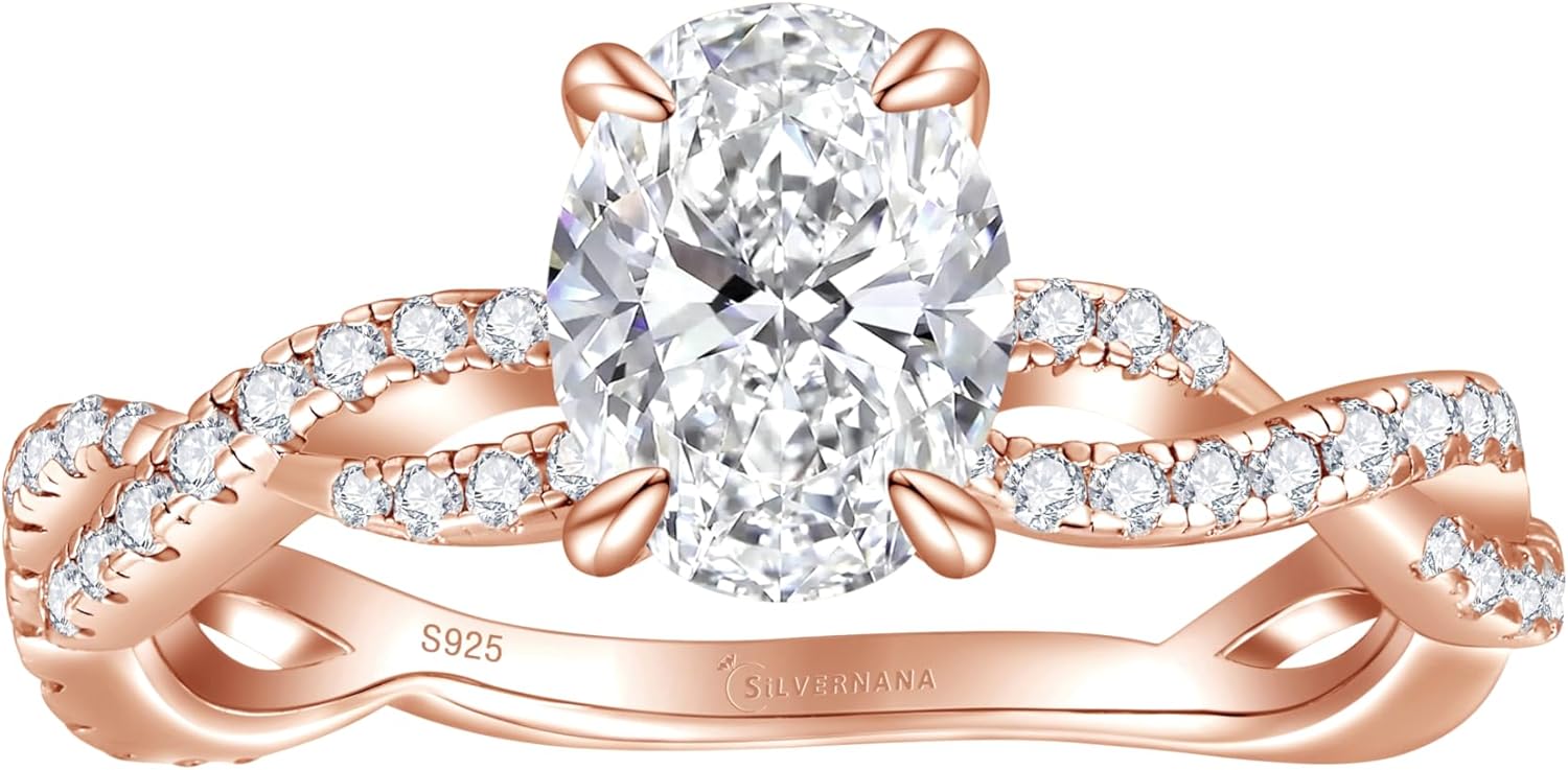 1.5CT Oval Moissanite Solitaire Engagement Ring for Women Promise Ring 8.5
